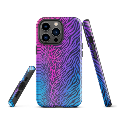 Pink & Blue Snake Skin Leopard & Zebra Print Tough Case for iPhone®