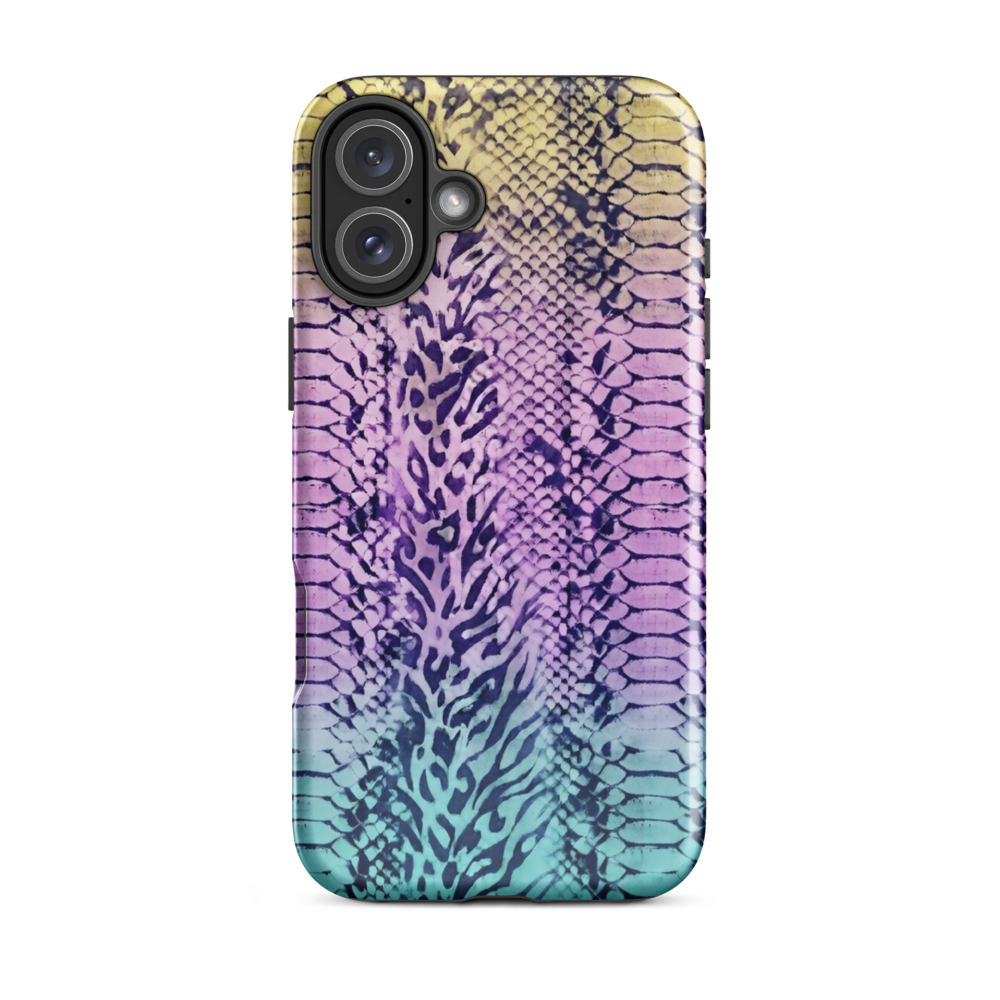 Faded Rainbow Snake Skin Zebra & Leopard Print Tough Case for iPhone®
