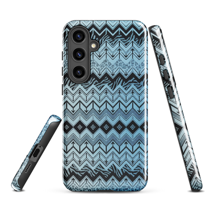 Blue Chevron Pattern Leopard & Zebra Print Tough Case for Samsung