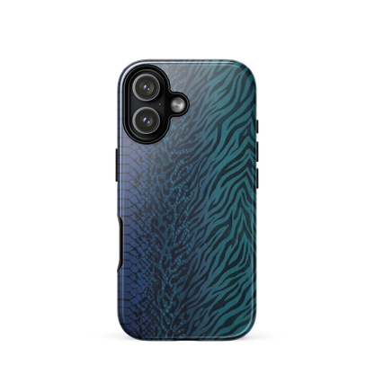 Blue & Teal Snake Skin Zebra & Leopard Print Tough Case for iPhone®