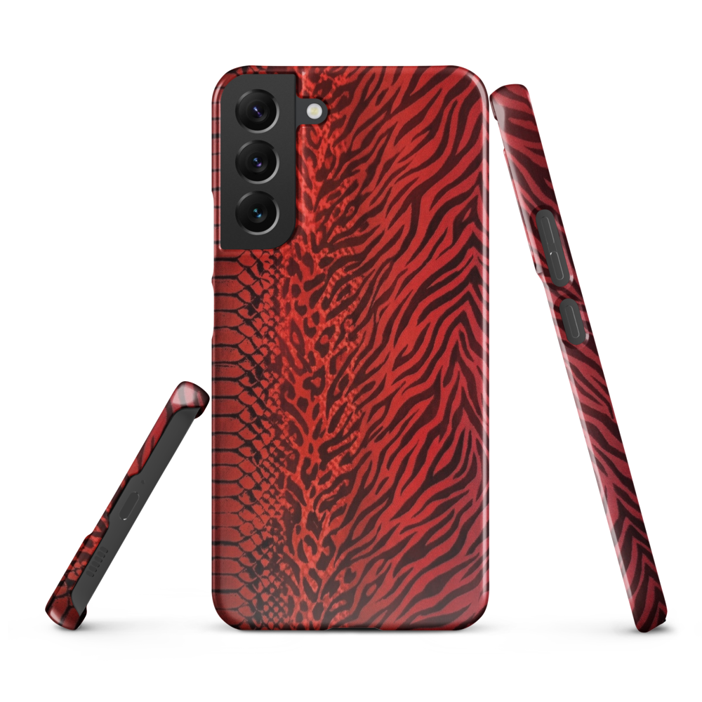Red Zebra Snake & Leopard Print Snap Case for Samsung