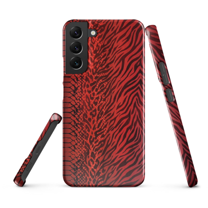 Red Zebra Snake & Leopard Print Snap Case for Samsung