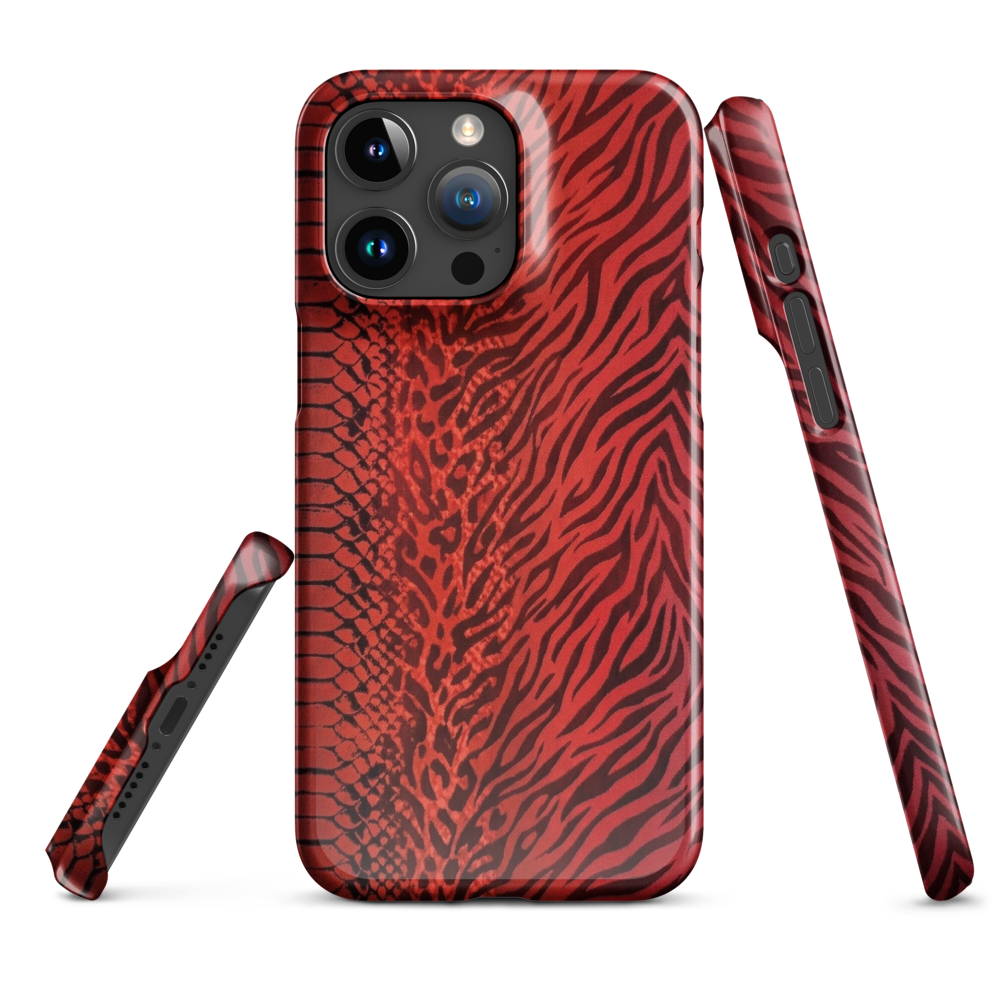 Red Zebra Snake & Leopard Print Snap Case for iPhone