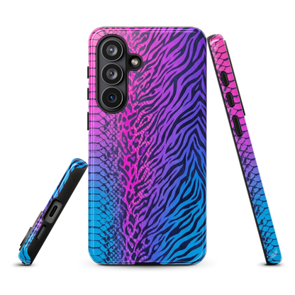Hot Pink & Blue Snake Skin Zebra & Leopard Print Tough Case for Samsung