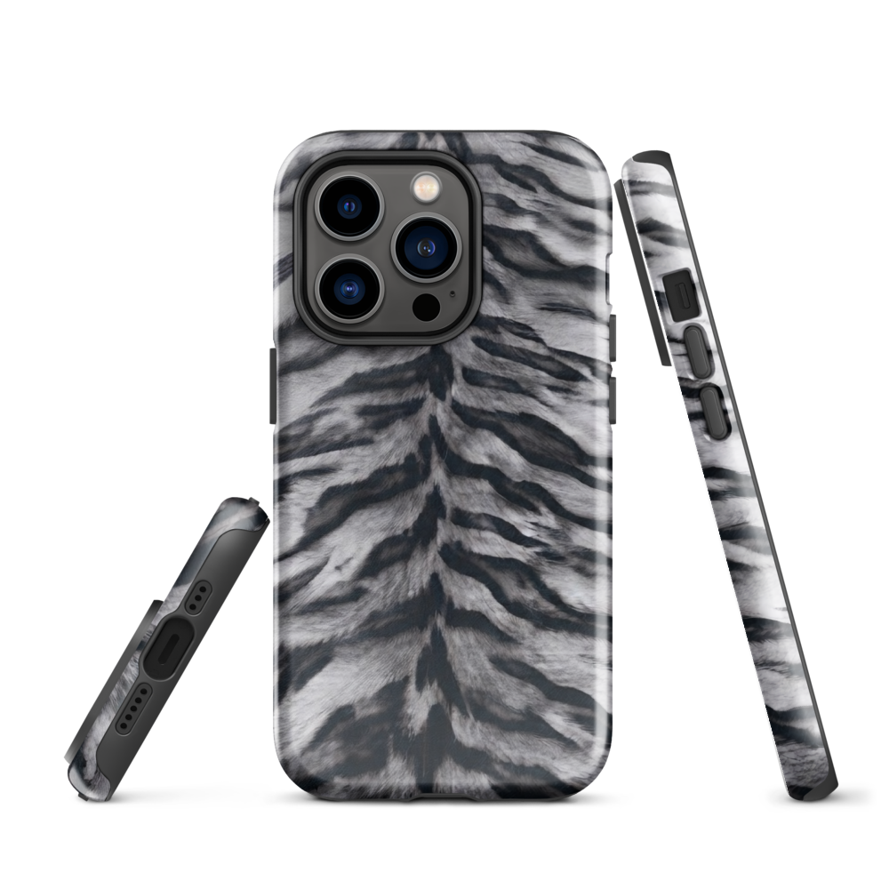 Gray Tiger Print Tough Case for iPhone®