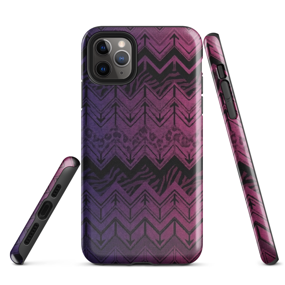 Purple to Pink Chevron Zebra & Leopard Print Tough Case for iPhone®