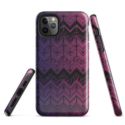 Purple to Pink Chevron Zebra & Leopard Print Tough Case for iPhone®