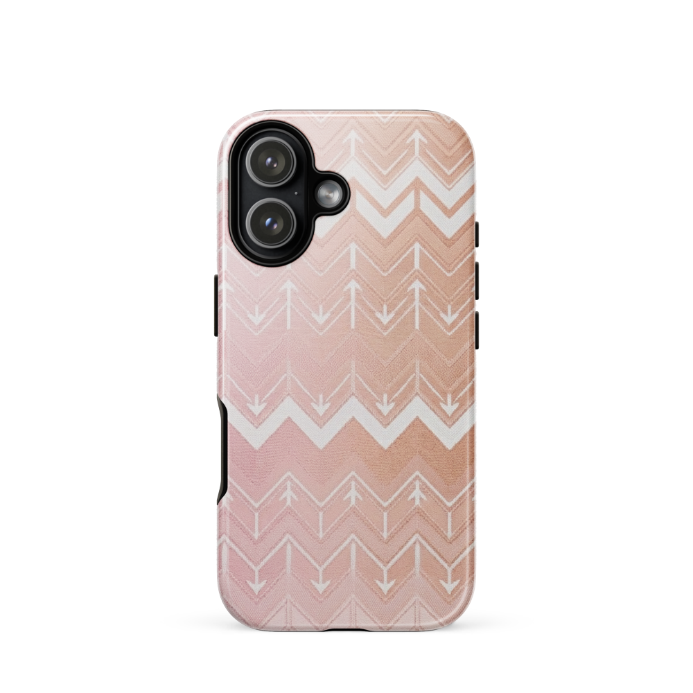 Rose & Brown Chevron Pattern Tough Case for iPhone®