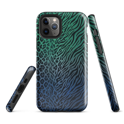Blue to Teal Zebra & Leopard Print  Tough Case for iPhone®