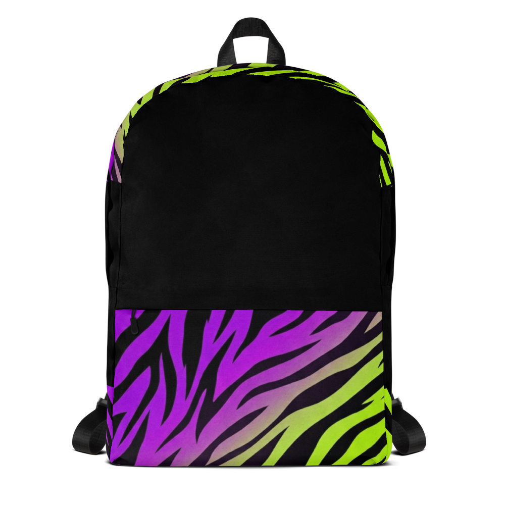 Purple & Green Zebra Print Backpack