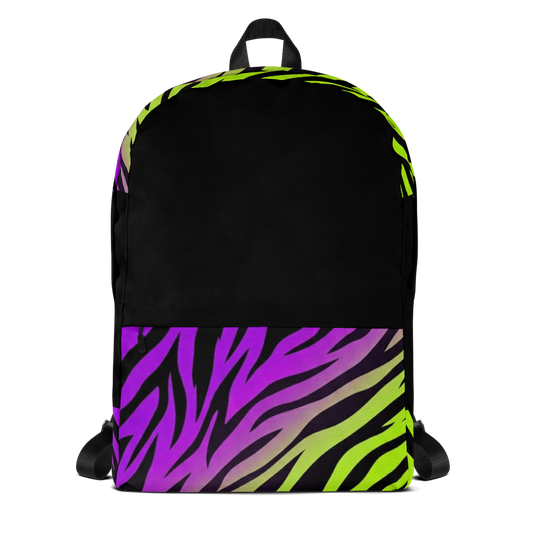 Purple & Green Zebra Print Backpack