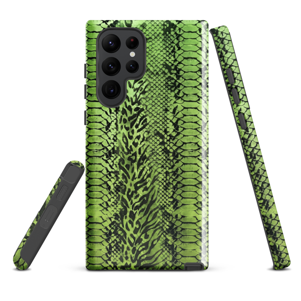 Green Snake Skin & Leopard Print Tough Case for Samsung