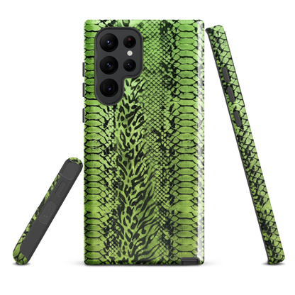 Green Snake Skin & Leopard Print Tough Case for Samsung