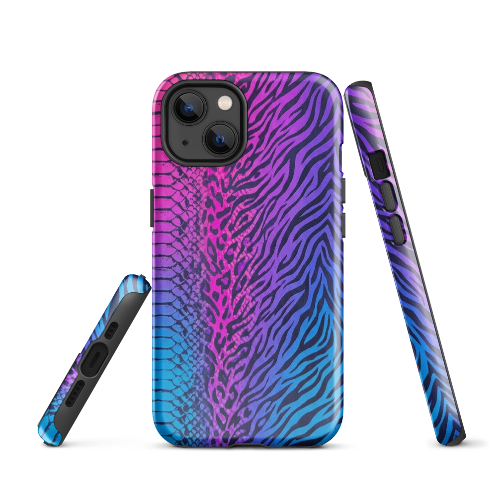 Pink & Blue Snake Skin Leopard & Zebra Print Tough Case for iPhone®