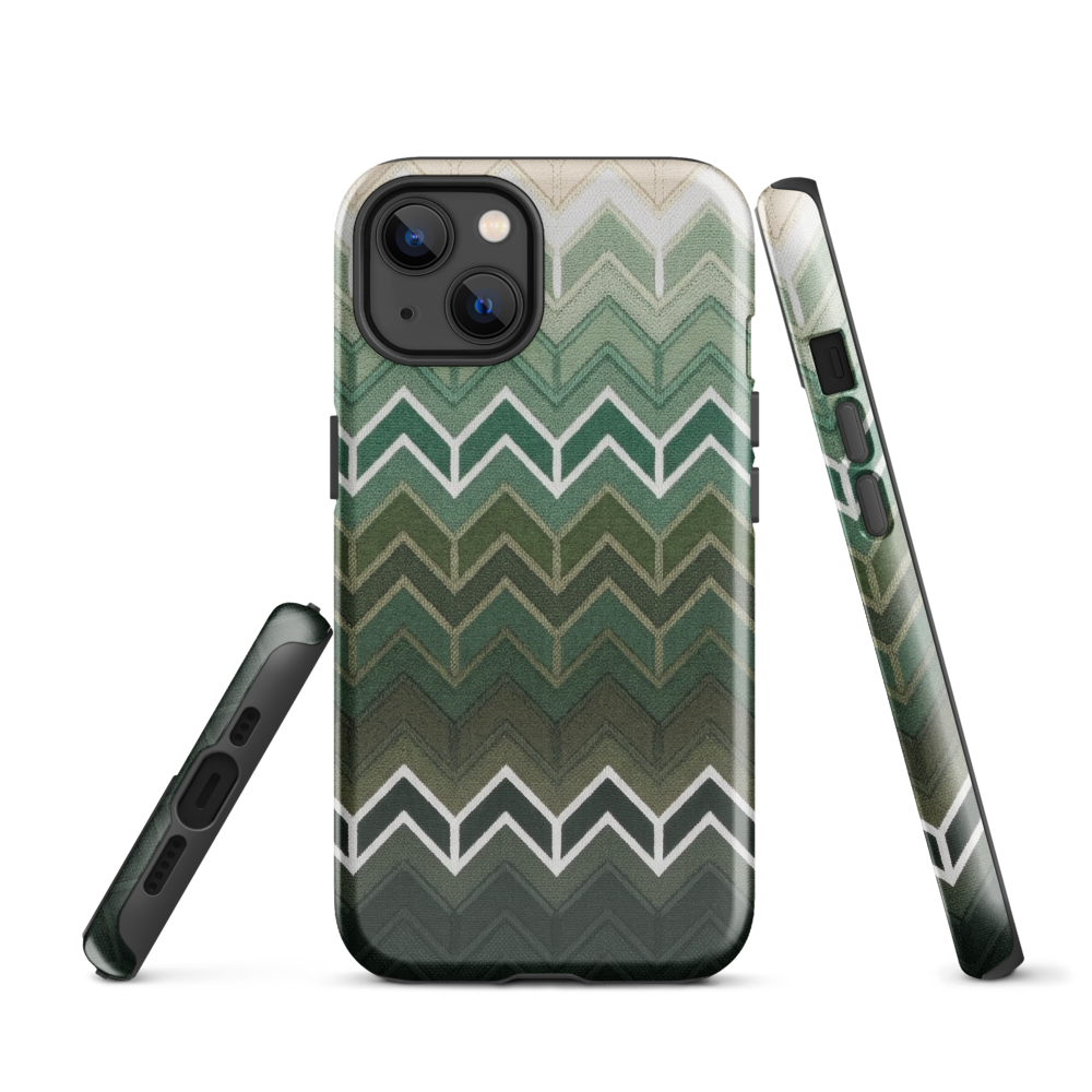 Green Chevron Tough Case for iPhone®