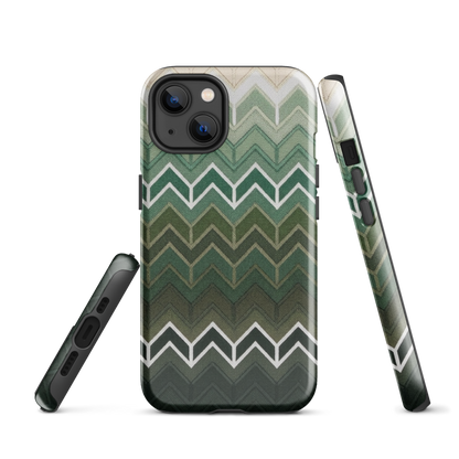 Green Chevron Tough Case for iPhone®