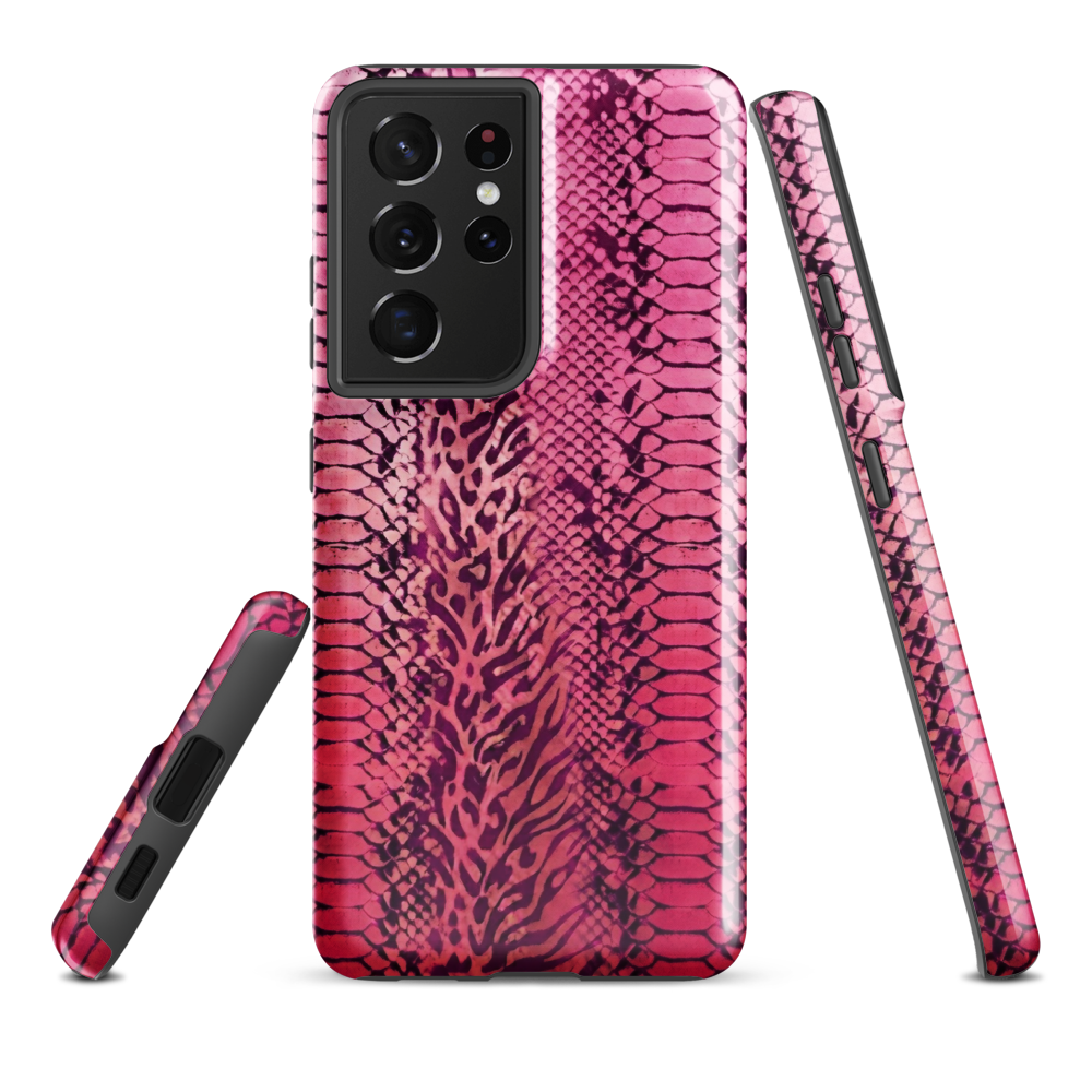 Pink Snake Skin & Leopard Print Tough Case for Samsung