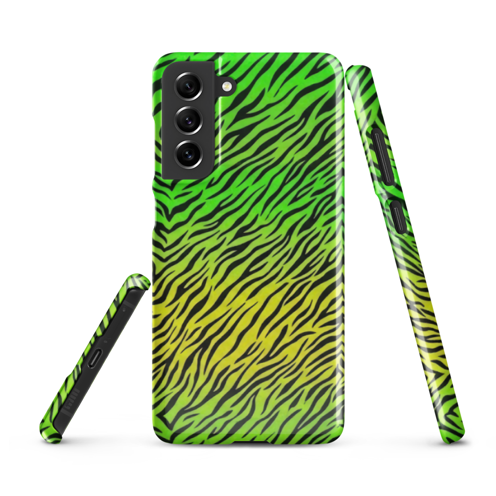 Green & Yellow  Zebra Print Snap Case for Samsung
