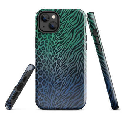 Blue to Teal Zebra & Leopard Print  Tough Case for iPhone®