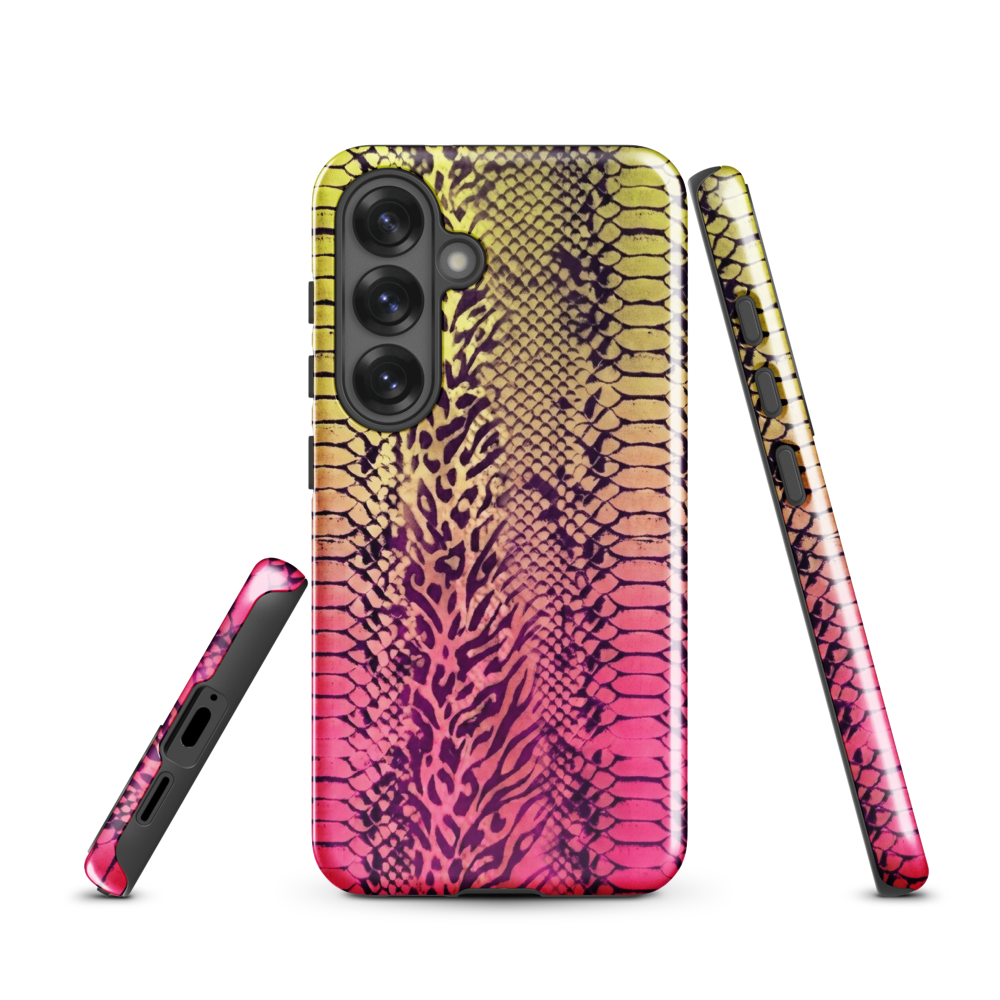 Yellow & Pink Snake Skin & Leopard Print Tough Case for Samsung