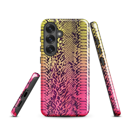 Yellow & Pink Snake Skin & Leopard Print Tough Case for Samsung
