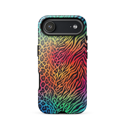 Vibrant Rainbow Zebra & Leopard Print Tough Case for iPhone®