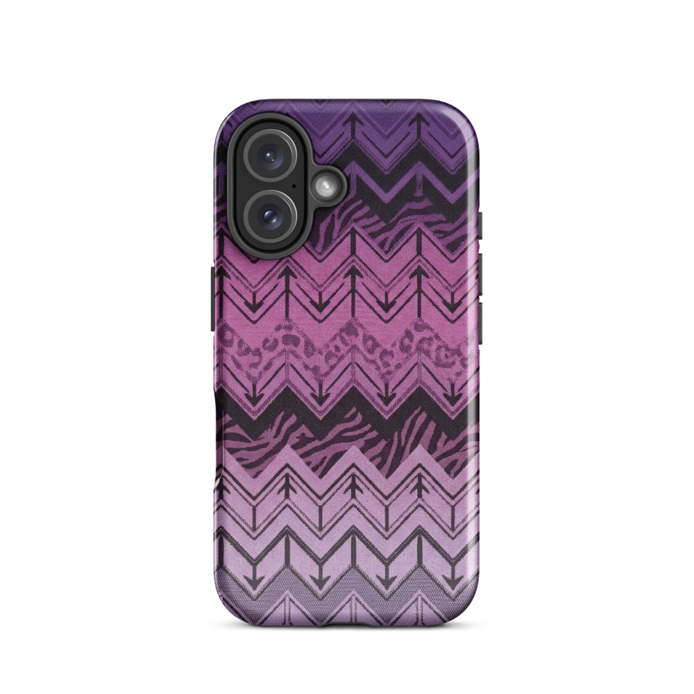 Purple Chevron Zebra & Leopard Print Tough Case for iPhone®