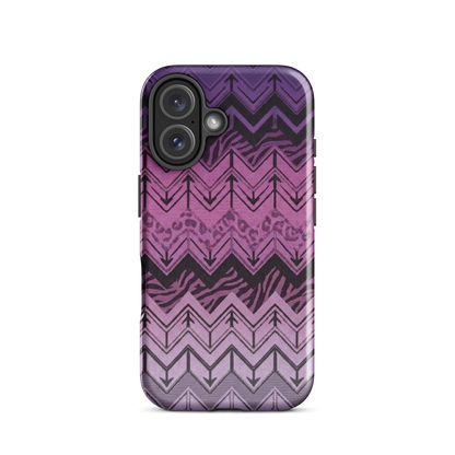Purple Chevron Zebra & Leopard Print Tough Case for iPhone®