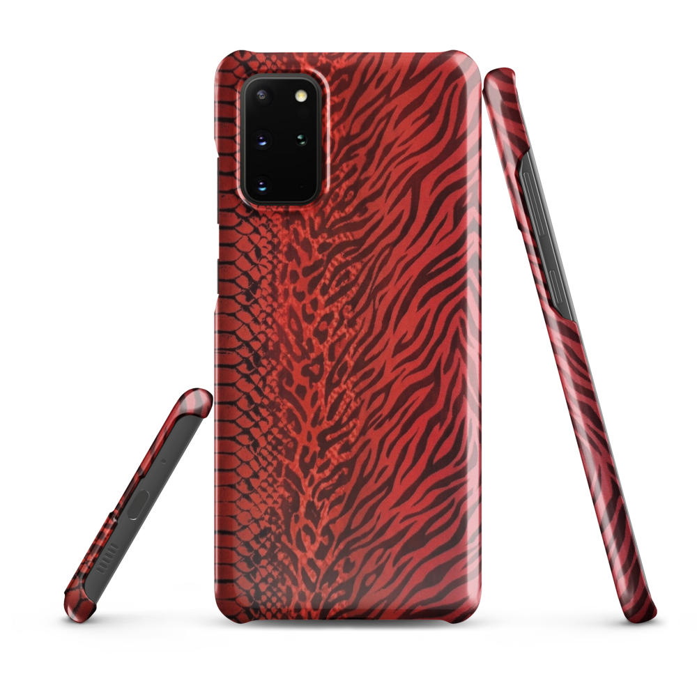 Red Zebra Snake & Leopard Print Snap Case for Samsung