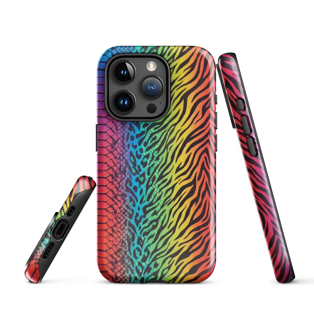 Vibrant Rainbow Snake Skin Leopard & Zebra Print Case for iPhone®