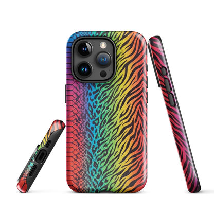 Vibrant Rainbow Snake Skin Leopard & Zebra Print Case for iPhone®