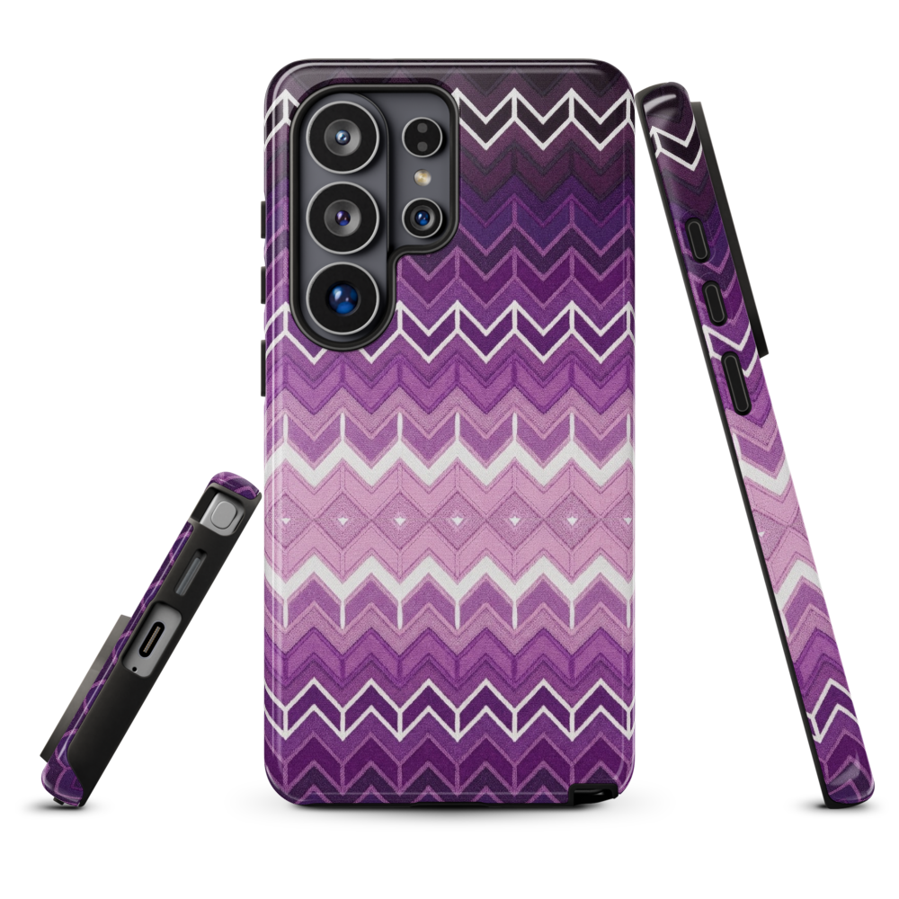 Purple Classic Chevron White Pattern Tough Case for Samsung