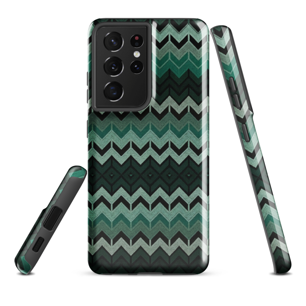 Green Chevron Tough Case for Samsung