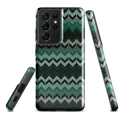Green Chevron Tough Case for Samsung