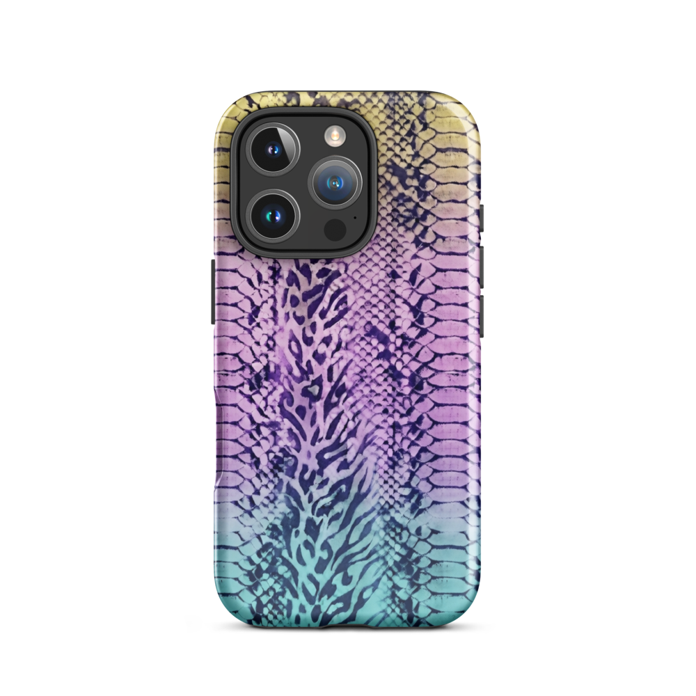 Faded Rainbow Snake Skin Zebra & Leopard Print Tough Case for iPhone®