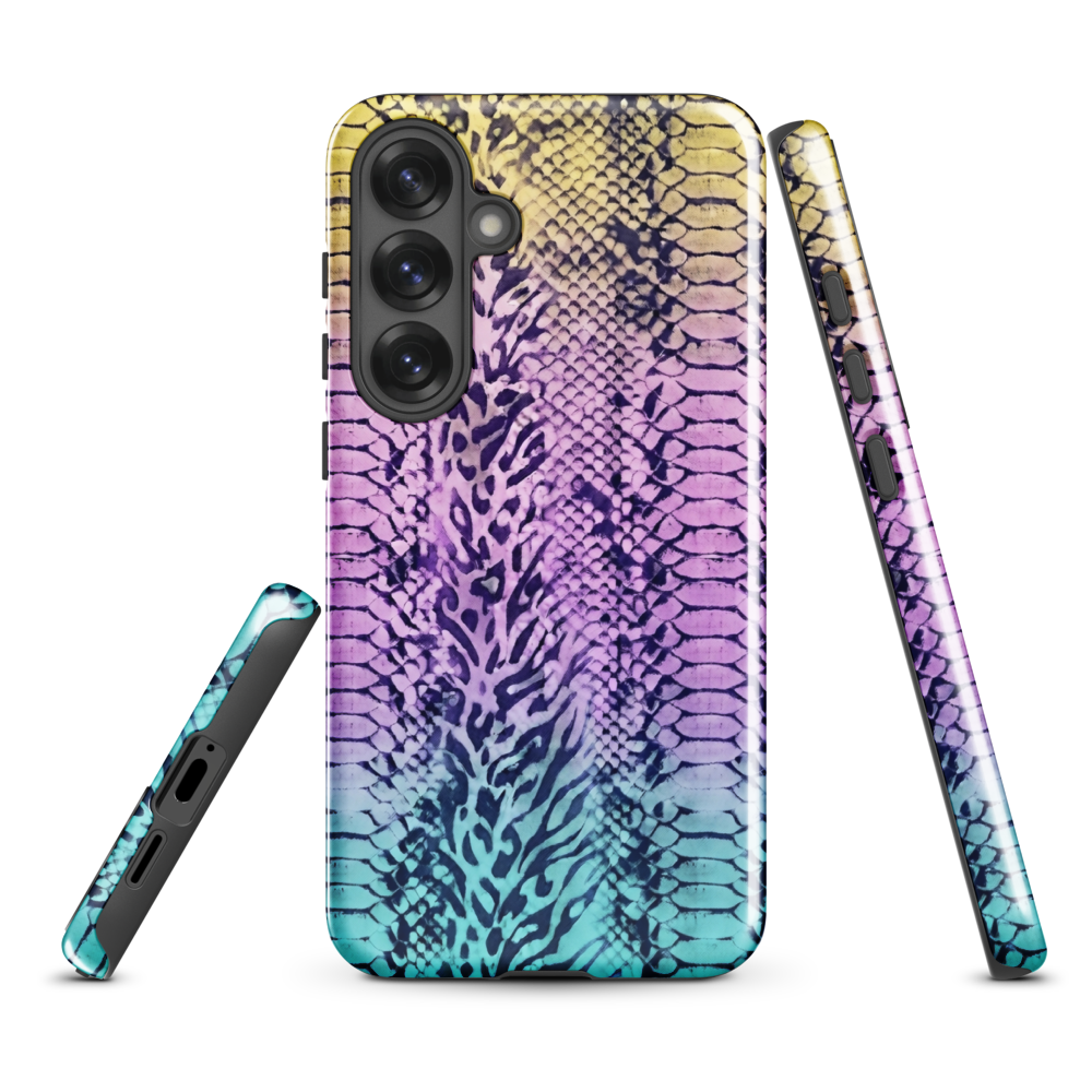 Faded Rainbow Snake Skin Zebra & Leopard Print  Tough Case for Samsung