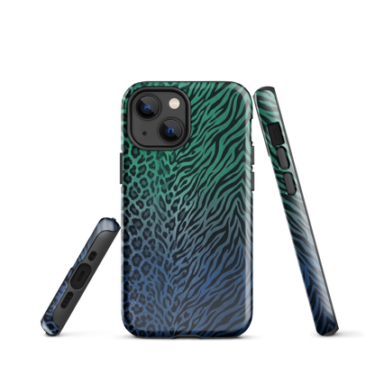 Blue to Teal Zebra & Leopard Print  Tough Case for iPhone®