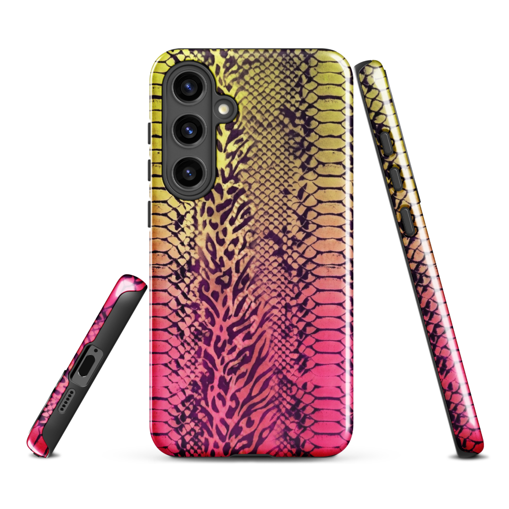 Yellow & Pink Snake Skin & Leopard Print Tough Case for Samsung