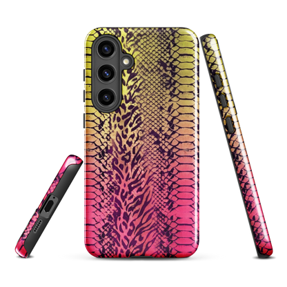 Yellow & Pink Snake Skin & Leopard Print Tough Case for Samsung