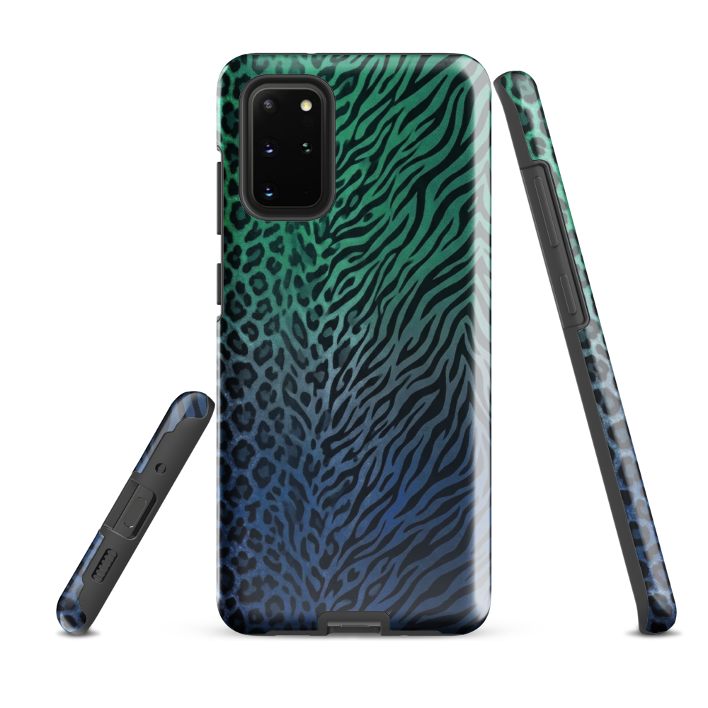 Blue to Teal Zebra & Leopard Print Tough Case for Samsung