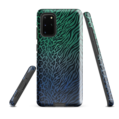 Blue to Teal Zebra & Leopard Print Tough Case for Samsung