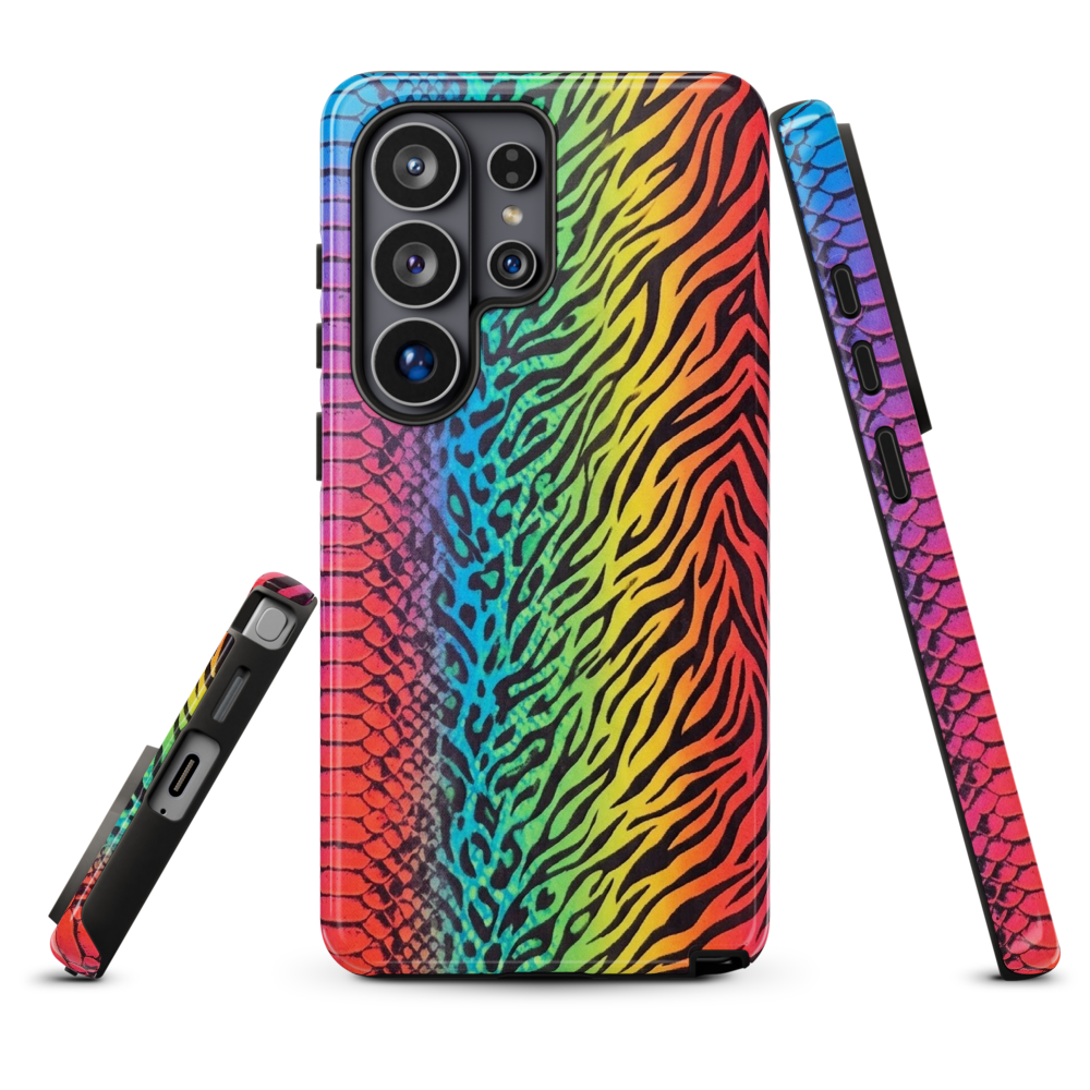 Vibrant Rainbow Snake Skin Zebra & Leopard Print Tough Case for Samsung