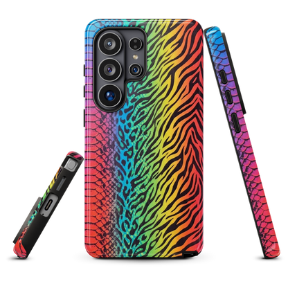 Vibrant Rainbow Snake Skin Zebra & Leopard Print Tough Case for Samsung