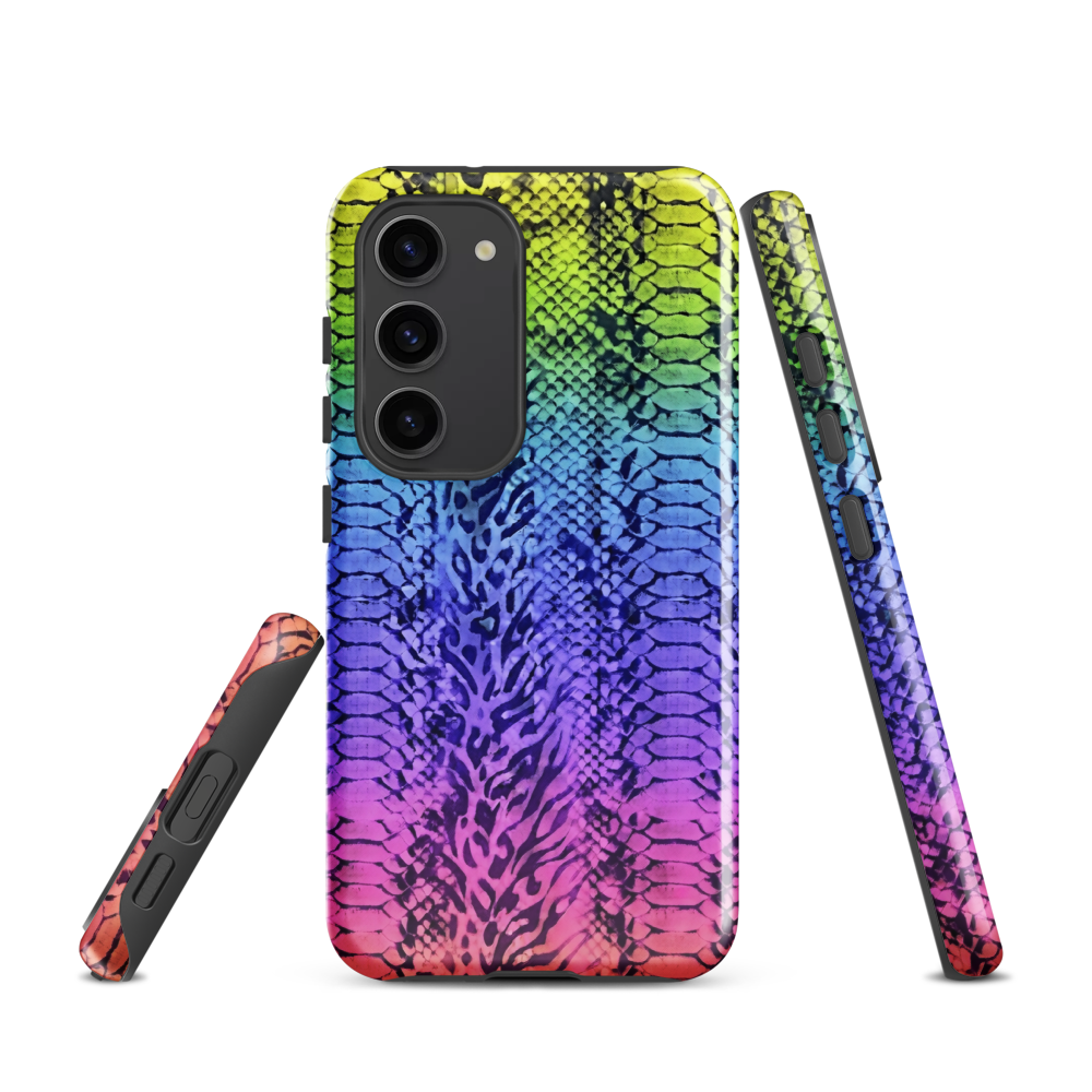 Vibrant Rainbow Snake Skin & Leopard Print Tough Case for Samsung
