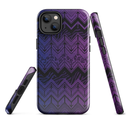 Purple to Blue Chevron Zebra & Leopard Print Tough Case for iPhone®