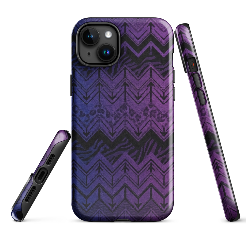 Purple to Blue Chevron Zebra & Leopard Print Tough Case for iPhone®
