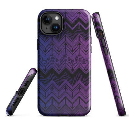 Purple to Blue Chevron Zebra & Leopard Print Tough Case for iPhone®
