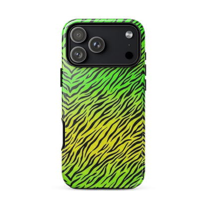 Green & Yellow  Zebra Print Tough Case for iPhone®