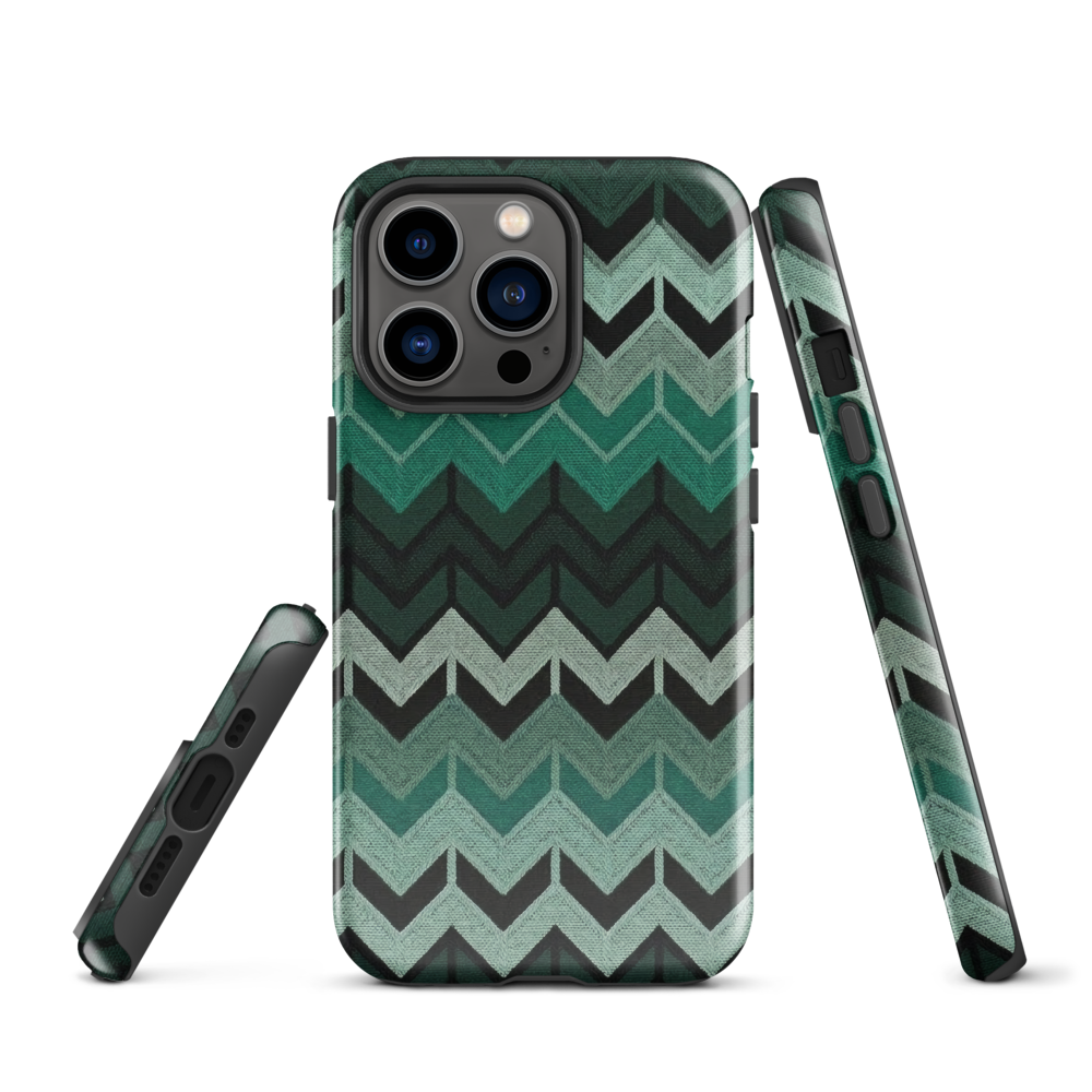 Green Chevron Tough Case for iPhone®
