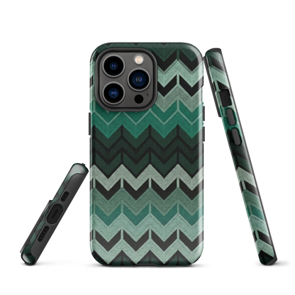 Green Chevron Tough Case for iPhone®